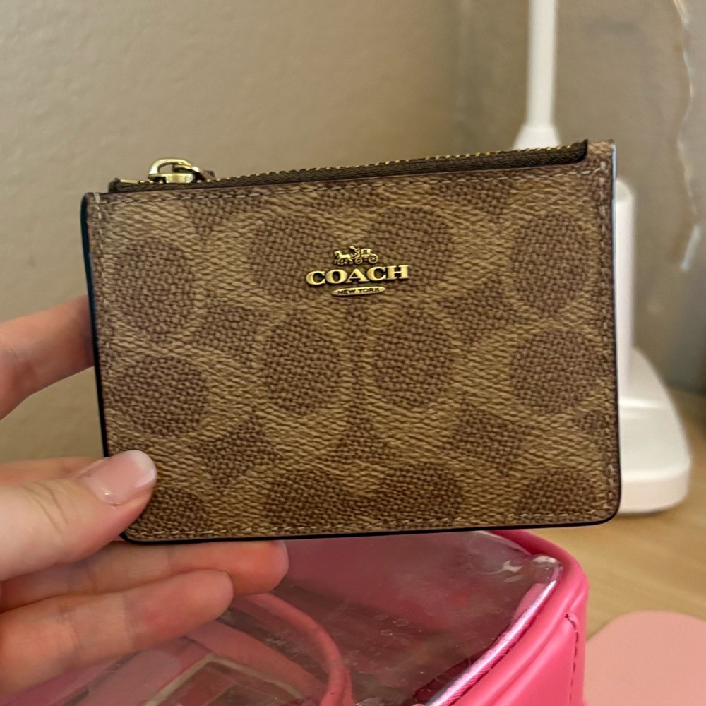 Coach Tan and Brown Card Holder
